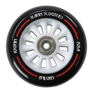 Slamm 100mm Nylon Core kółko do hulajnogi | White Black