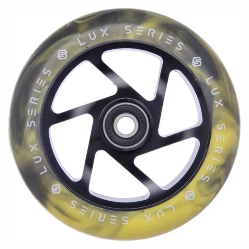 striker lux 110mm kółko hulajnogi wyczynowej rolle rader stunt scooter wheel black yellow.webp