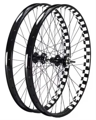 mafiabikes blad 27.5 komplet kół rowerowych Laufradsatz wheelie wheel set geared black white check (1).webp