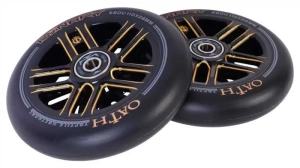 Oath Binary 110mm stunt scooter wheels | Black Orange