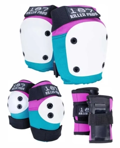 187 Killer Pads Six Pack zestaw ochraniaczy | Pink Teal