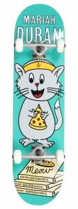 Meow Sticker Pile skateboard | 8" White (1) (1)