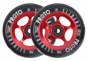 Proto Sliders 110mm kółka do hulajnogi wyczynowej | Black on Red