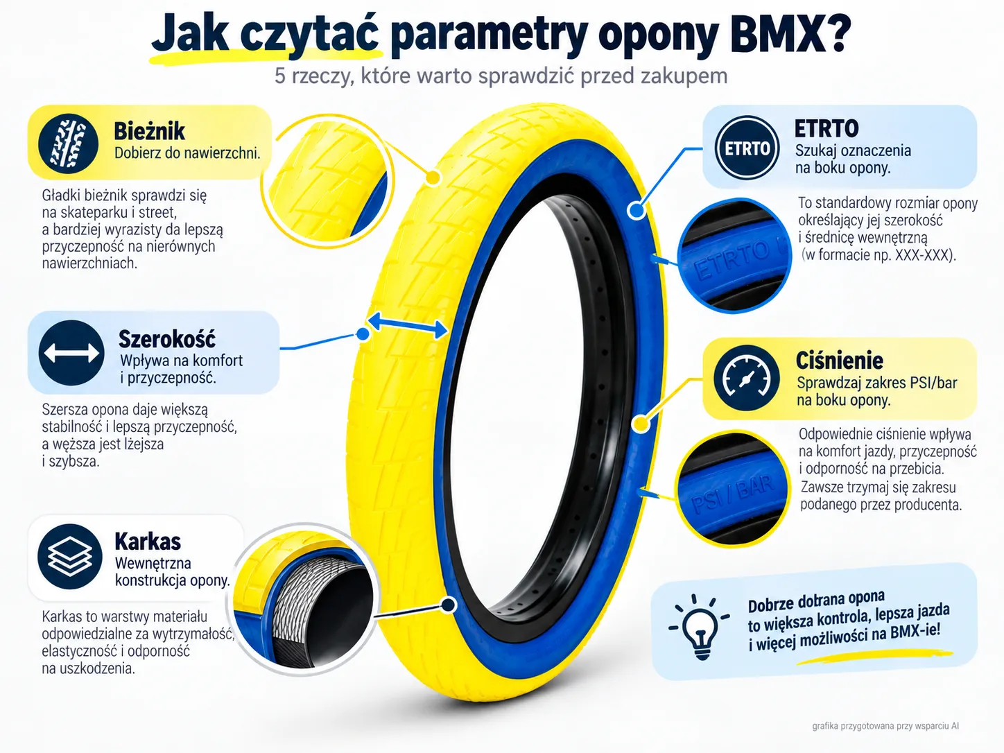 6 cech dobrej opony do BMX – infografika RMDBike